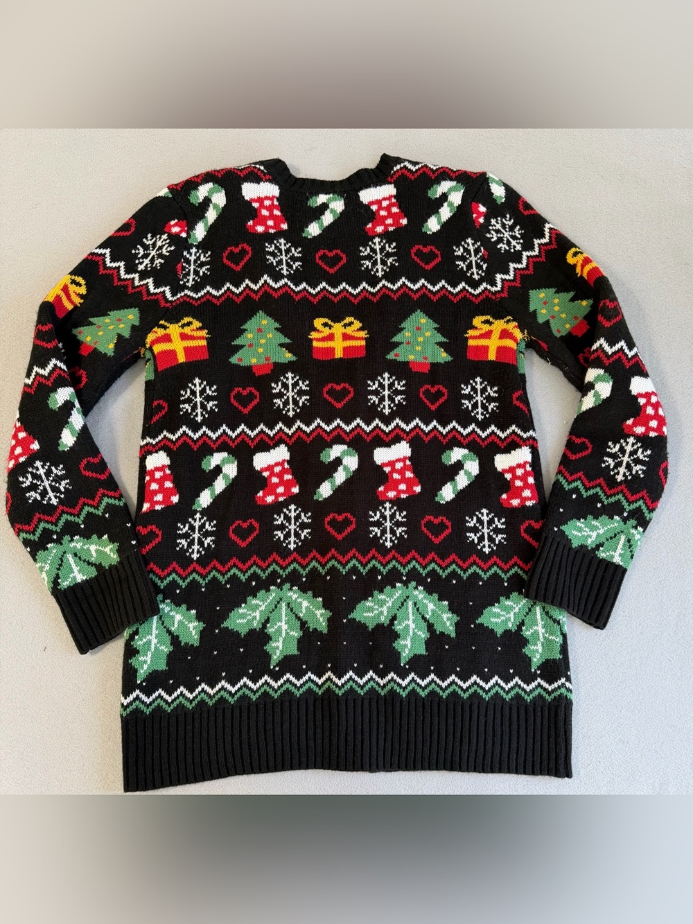 Vintage Merry Christmas Cardigan Large Women’s Ugly Sweater Button Down - Picture 3 of 8